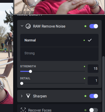 Die Bearbeitungsoptionen werden automatisch gewählt, Nutzer können die Parameter aber noch ändern. (Screenshot: Tobias Költzsch/Golem.de)